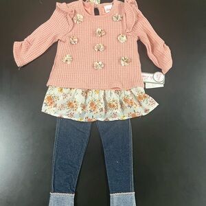 Pink Floral Kids Matching Set